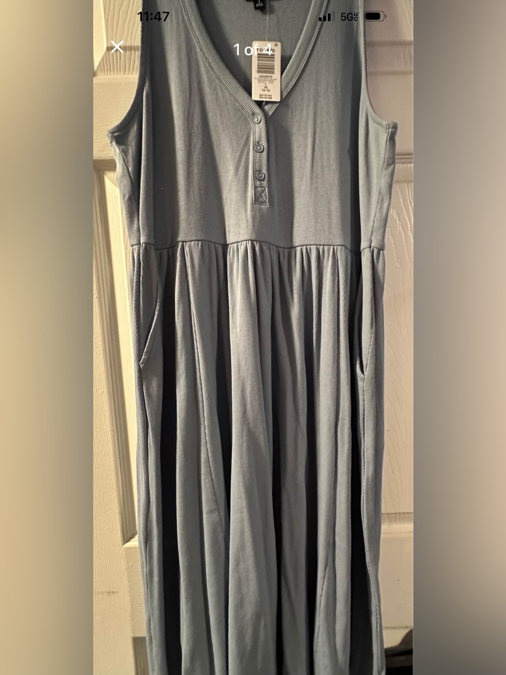 torrid NWT Ribbed Henley Maxi Dress in Light Blue